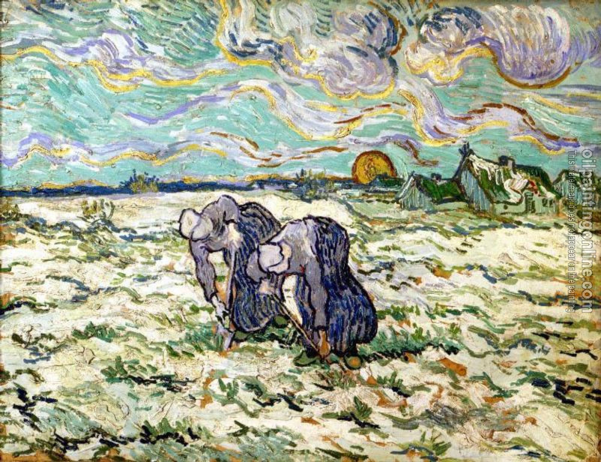 Gogh, Vincent van - Two Peasant Women Digging Field with Snow